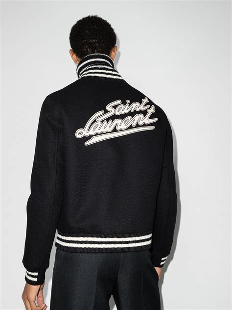 yves saint laurent varsity jacket|Saint Laurent tweed jacket.